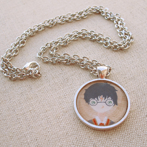 Harry potter mini painting pendant necklace